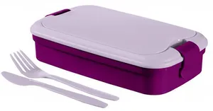 Speisebox, 1,2 l, mit Besteck, CURVER Grand Chef, lila